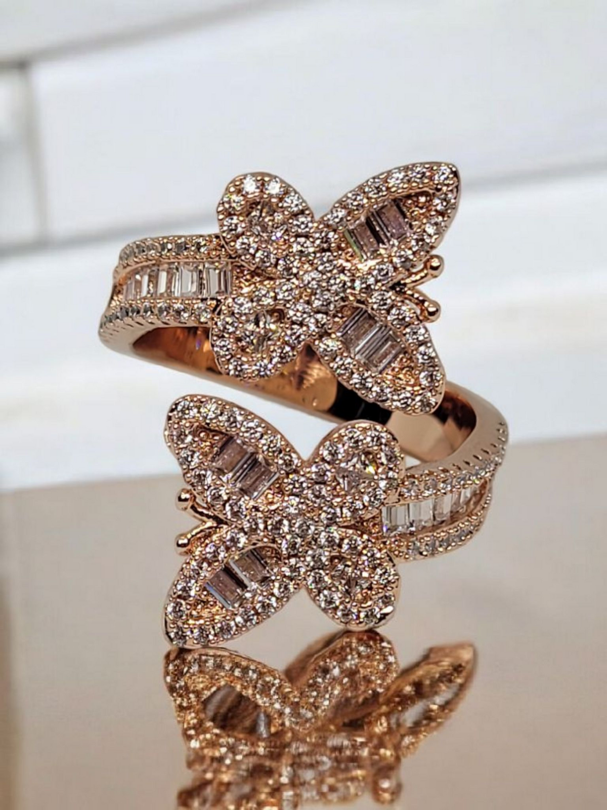 Rose Gold 18K Plated Butterfly Ring (adjustable)