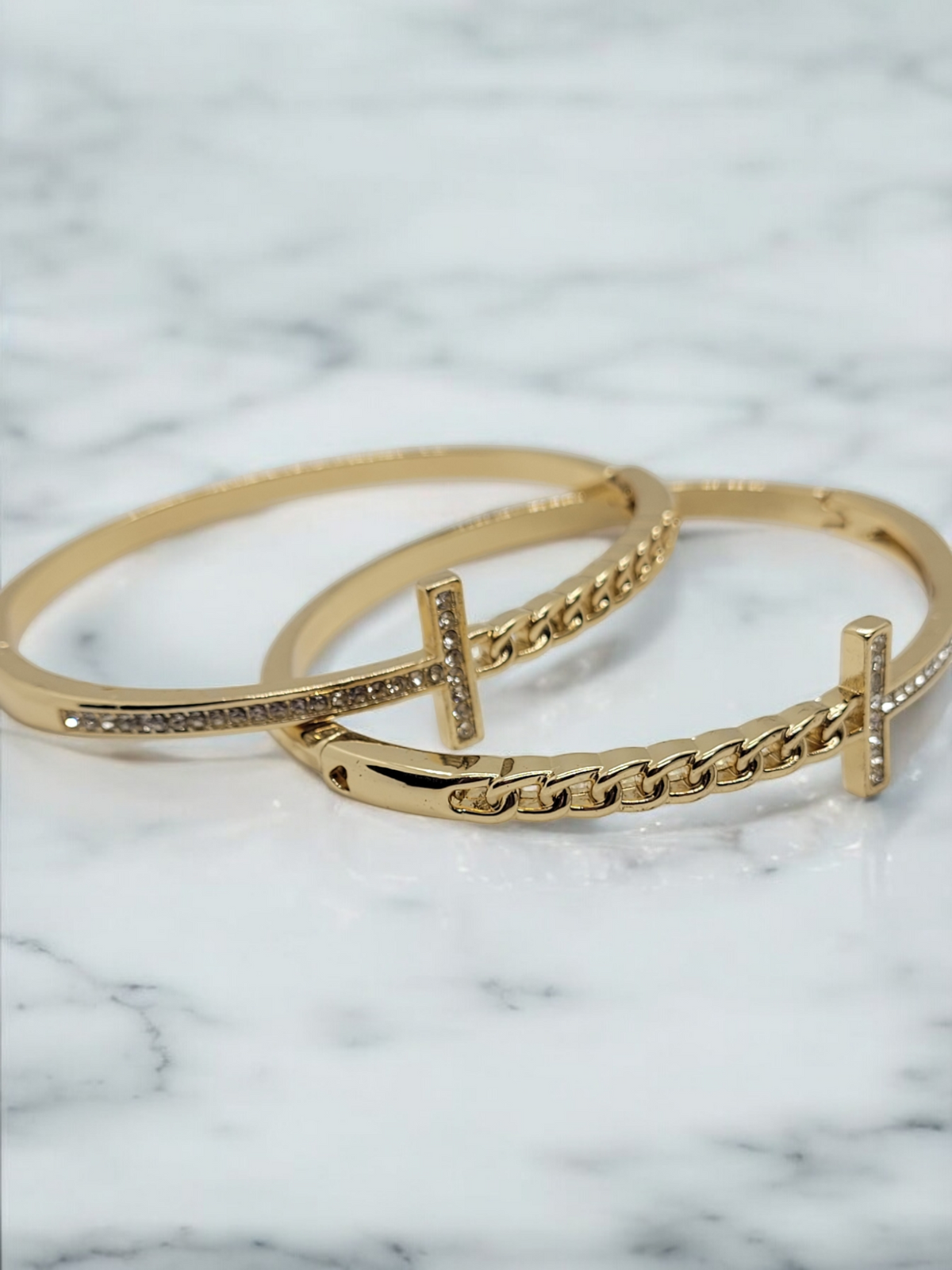 Gold Cross Chain Bracelet