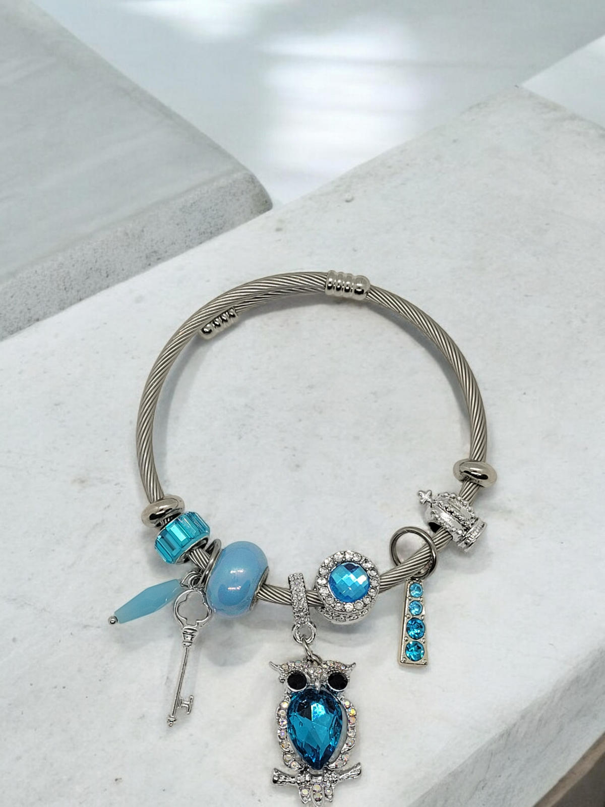 Silver & Turquoise Owl Bracelet