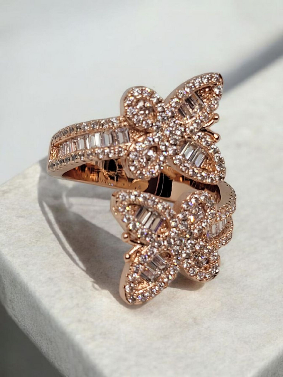 Rose Gold 18K Plated Butterfly Ring (adjustable)