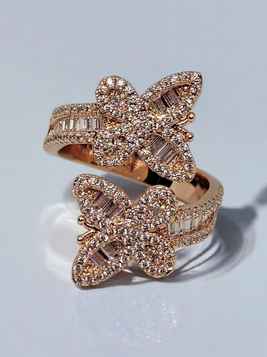 Rose Gold 18K Plated Butterfly Ring (adjustable)