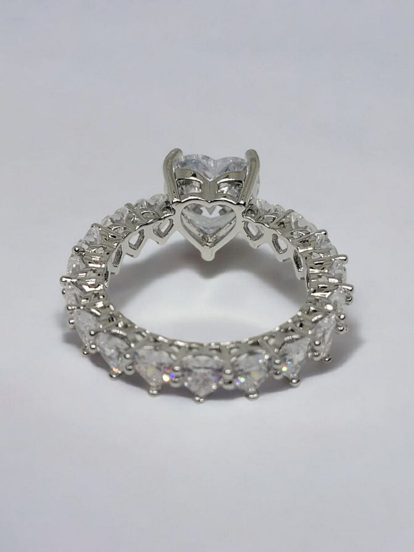 Pink & Silver heart 18k Gold & Silver Plated Ring