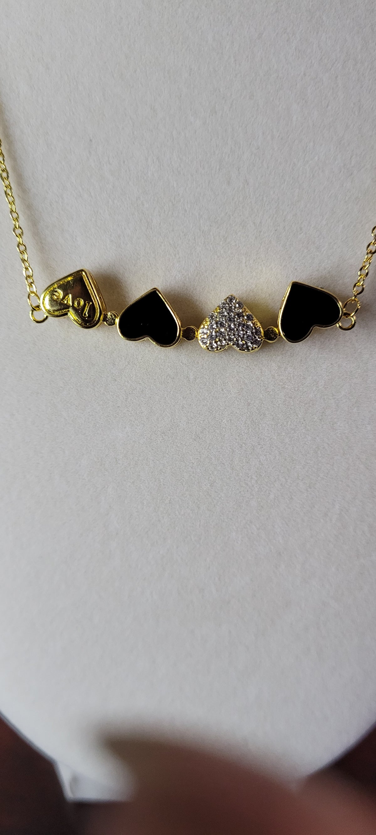 Black & Gold Heart Magnetic Love Necklace