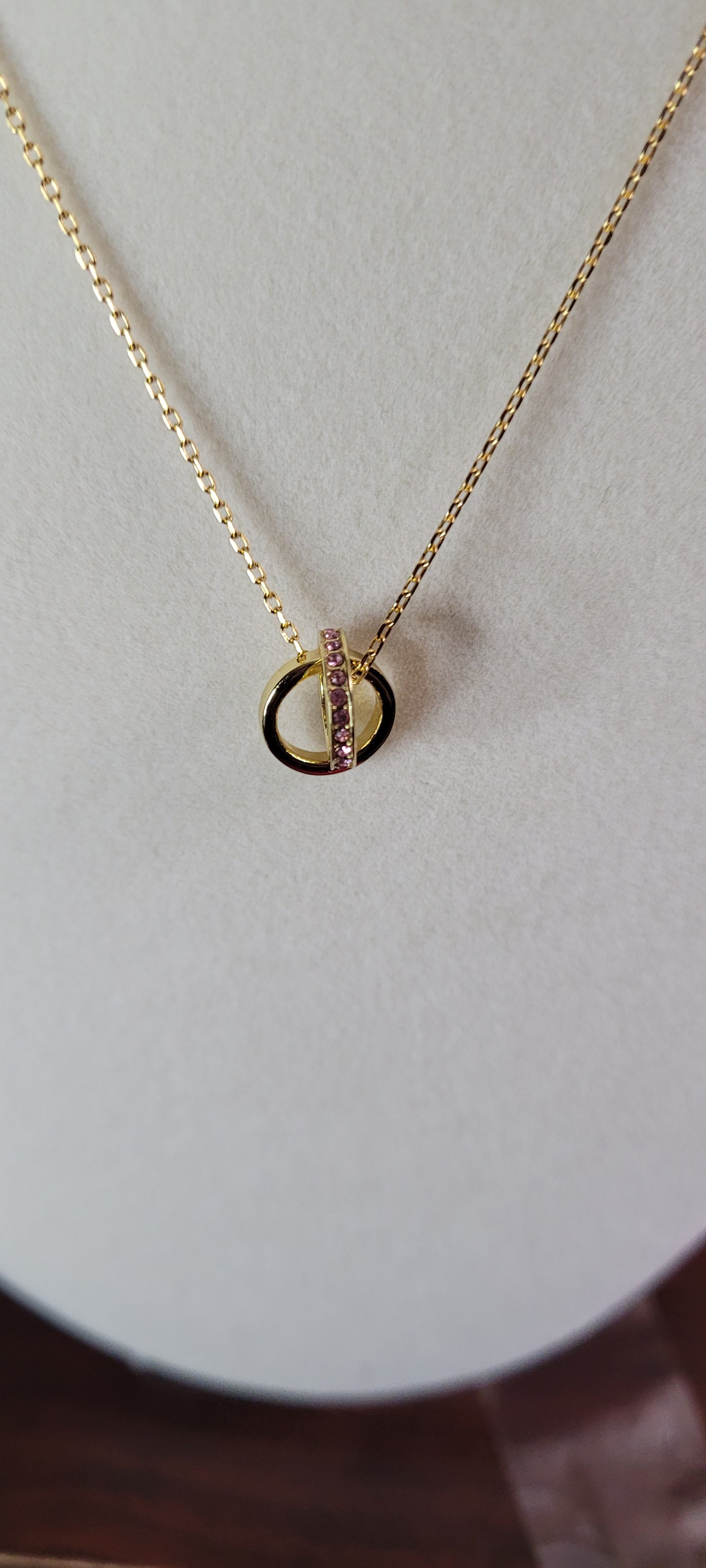 925 Sterling Silver interlock Ring Pendant Necklace