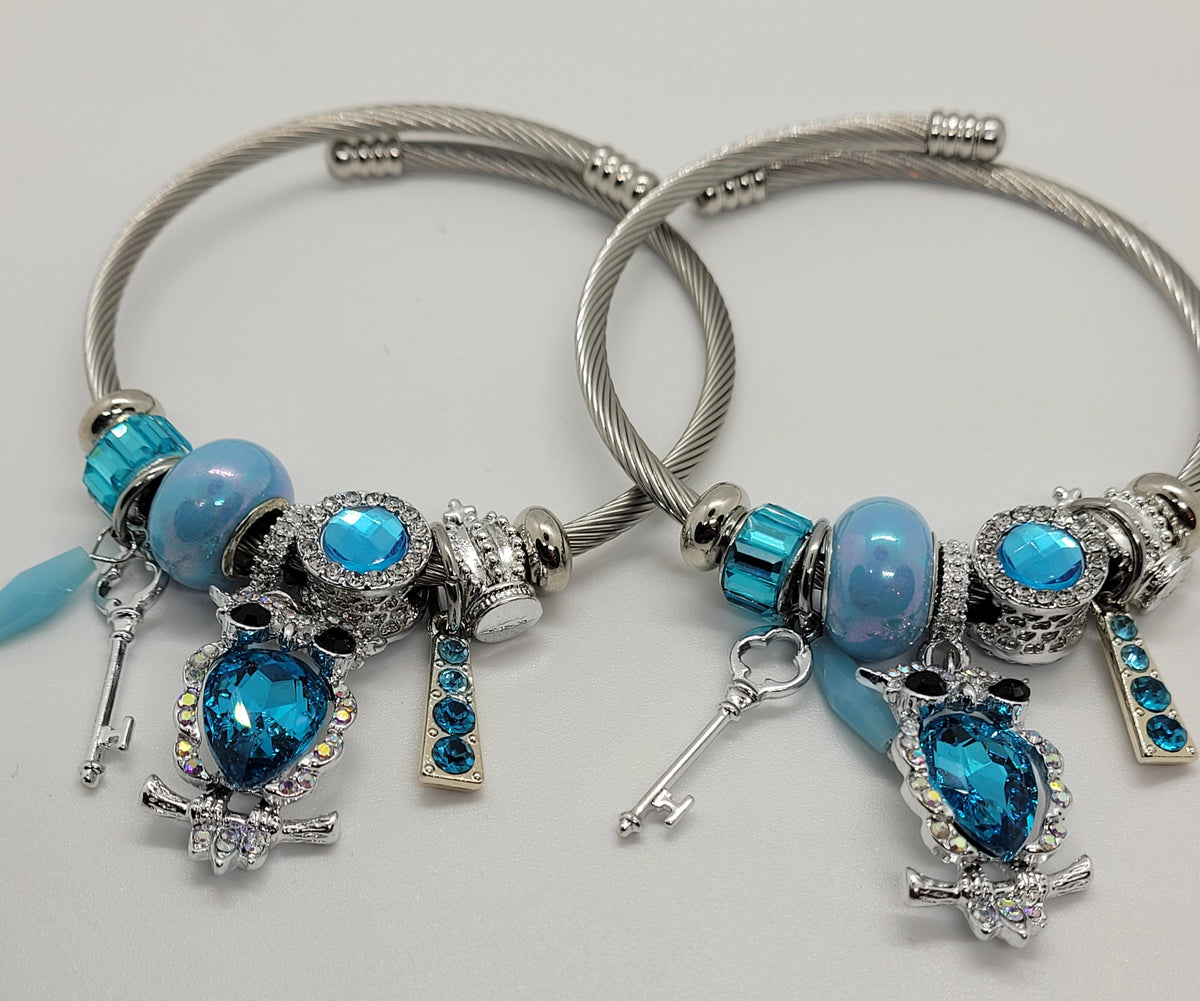 Silver & Turquoise Owl Bracelet