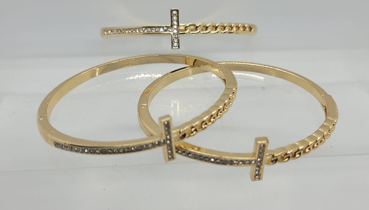 Gold Cross Chain Bracelet