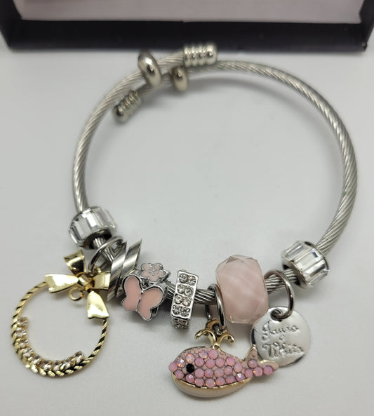 Pink whale bracelet
